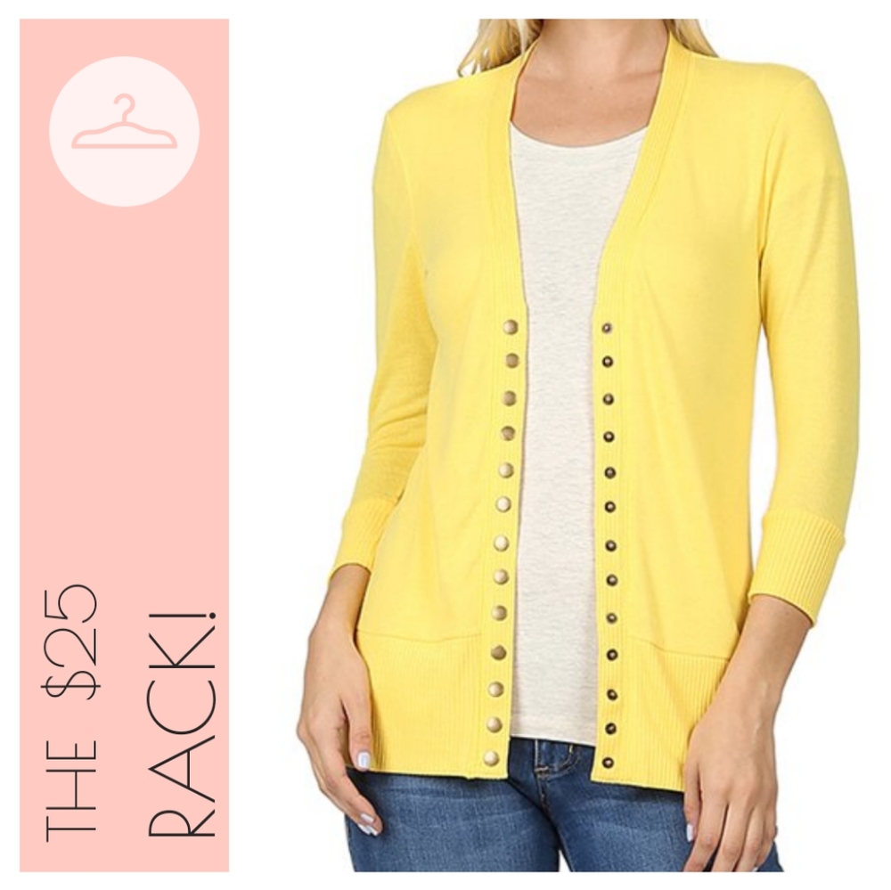 Snap button cardigan. Small. Never worn. No tags.